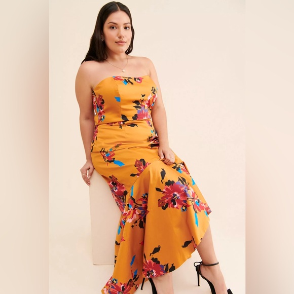 Hutch Dea floral strapless high low dress size 18W NWT - Picture 3 of 15